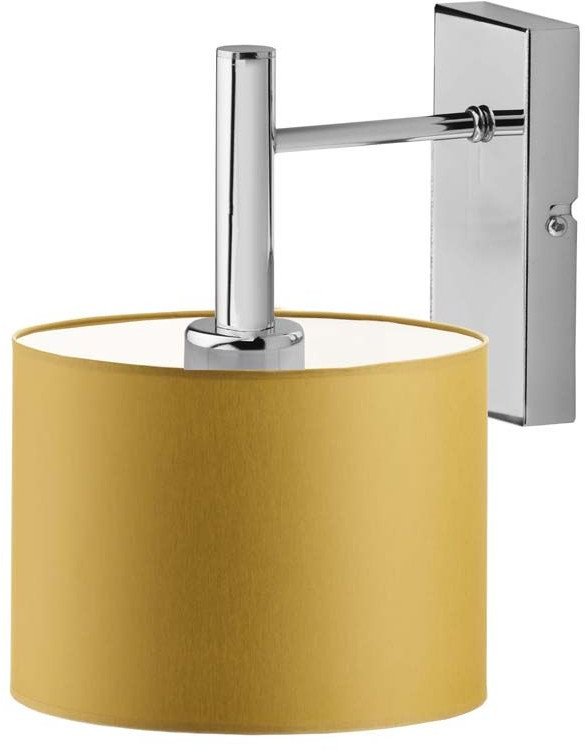 Chromowany kinkiet do sypialni z abażurem AKRA lampka ścienna do salonu LED