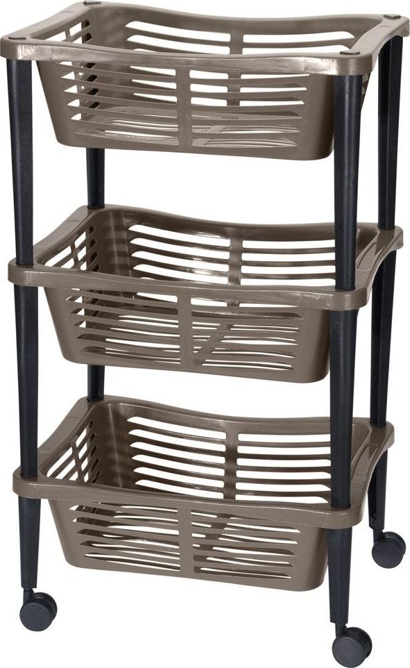 Excellent Houseware Regał na kółkach 3-poziomowy ciemnobrązowy
