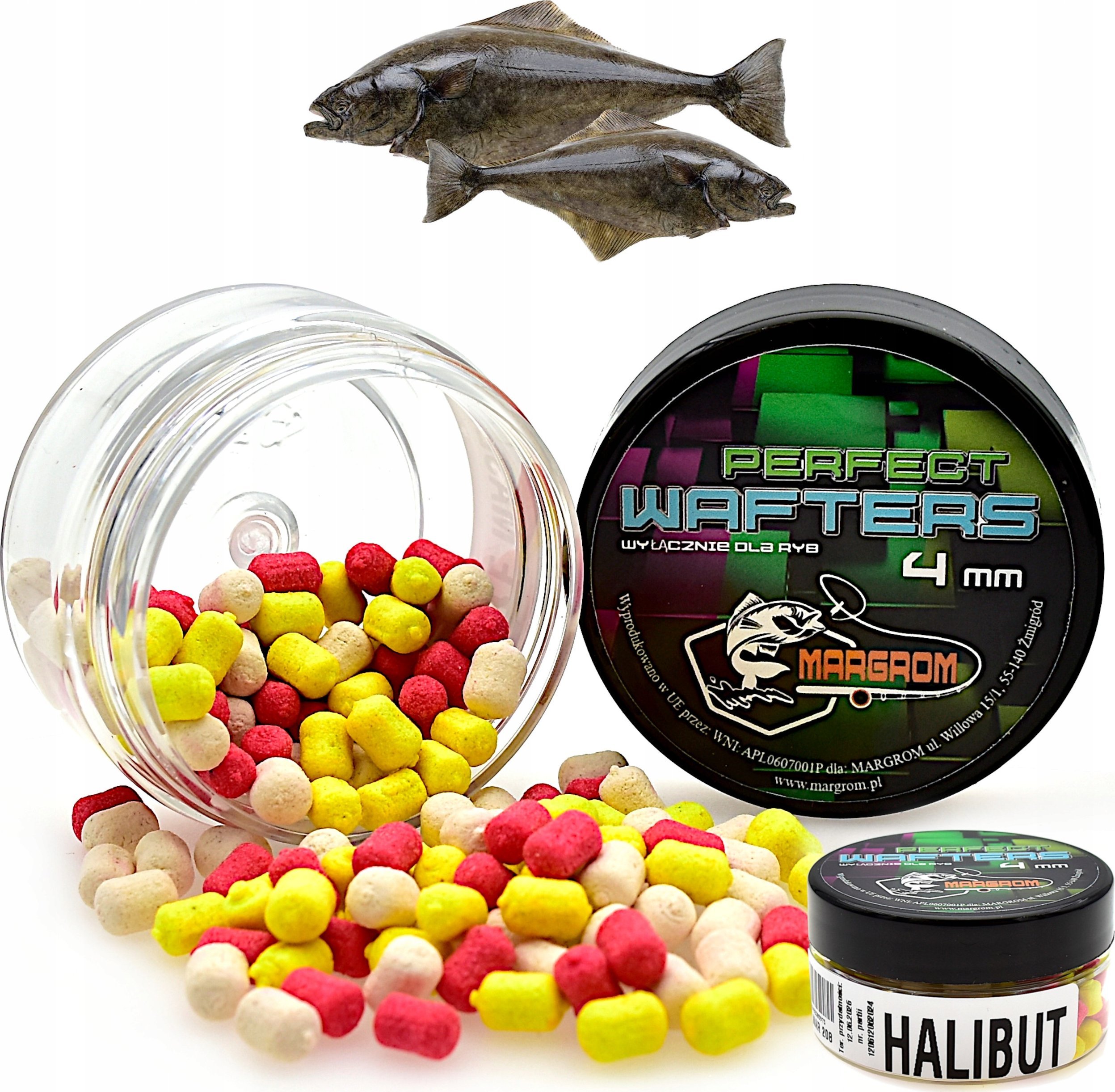 Margrom Perfect WAFTERS 4mm 25ml aromat HALIBUT przynęta