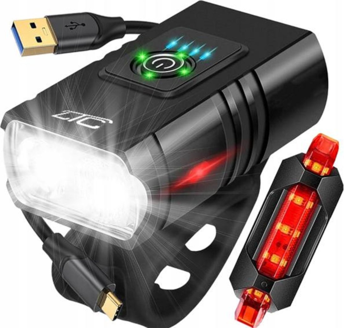 Zestaw lamp rowerowych LXM220 przód 2x T6 LED 10W