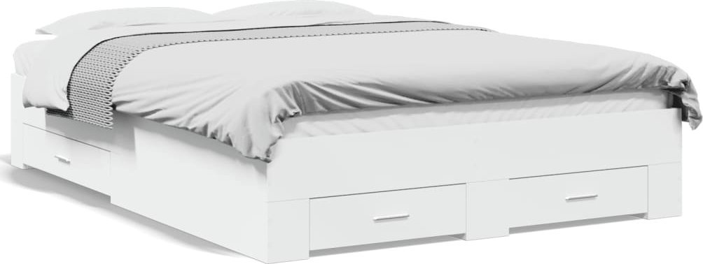Rama łóżka z szufladami, biała, 120x200 cm