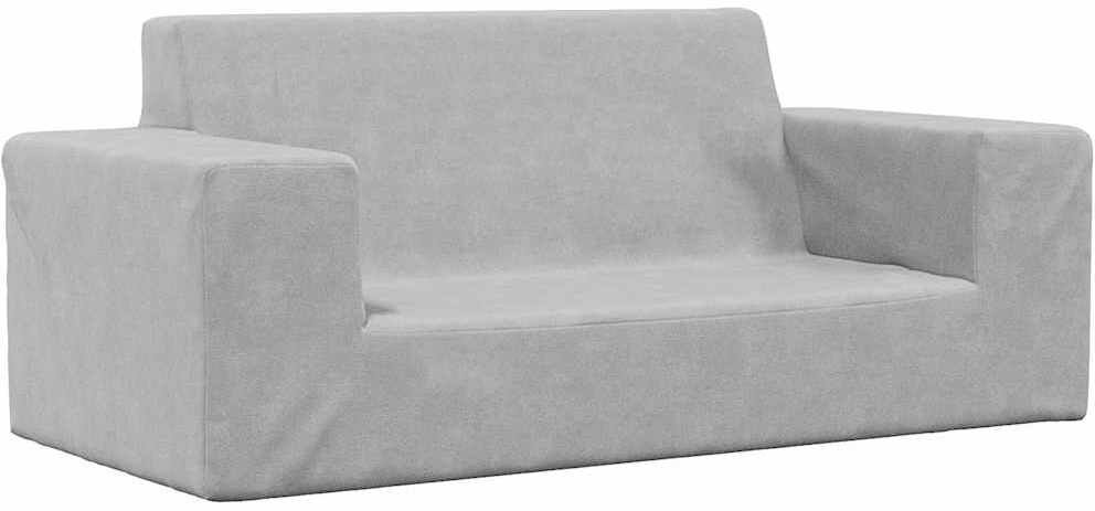 vidaXL 2-os. sofa dla dzieci, jasnoszary, miękki plusz