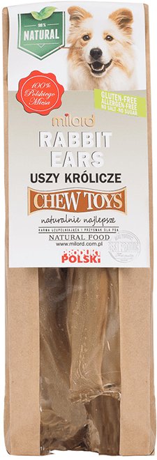Milord Gryzak dla psa uszy królicze bez futra 80 g