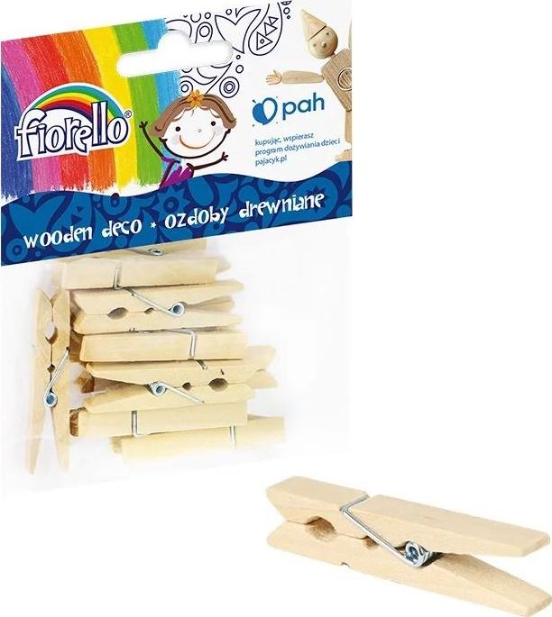 Fiorello Ozdoby drewniane Spinacz Duży 12szt FIORELLO