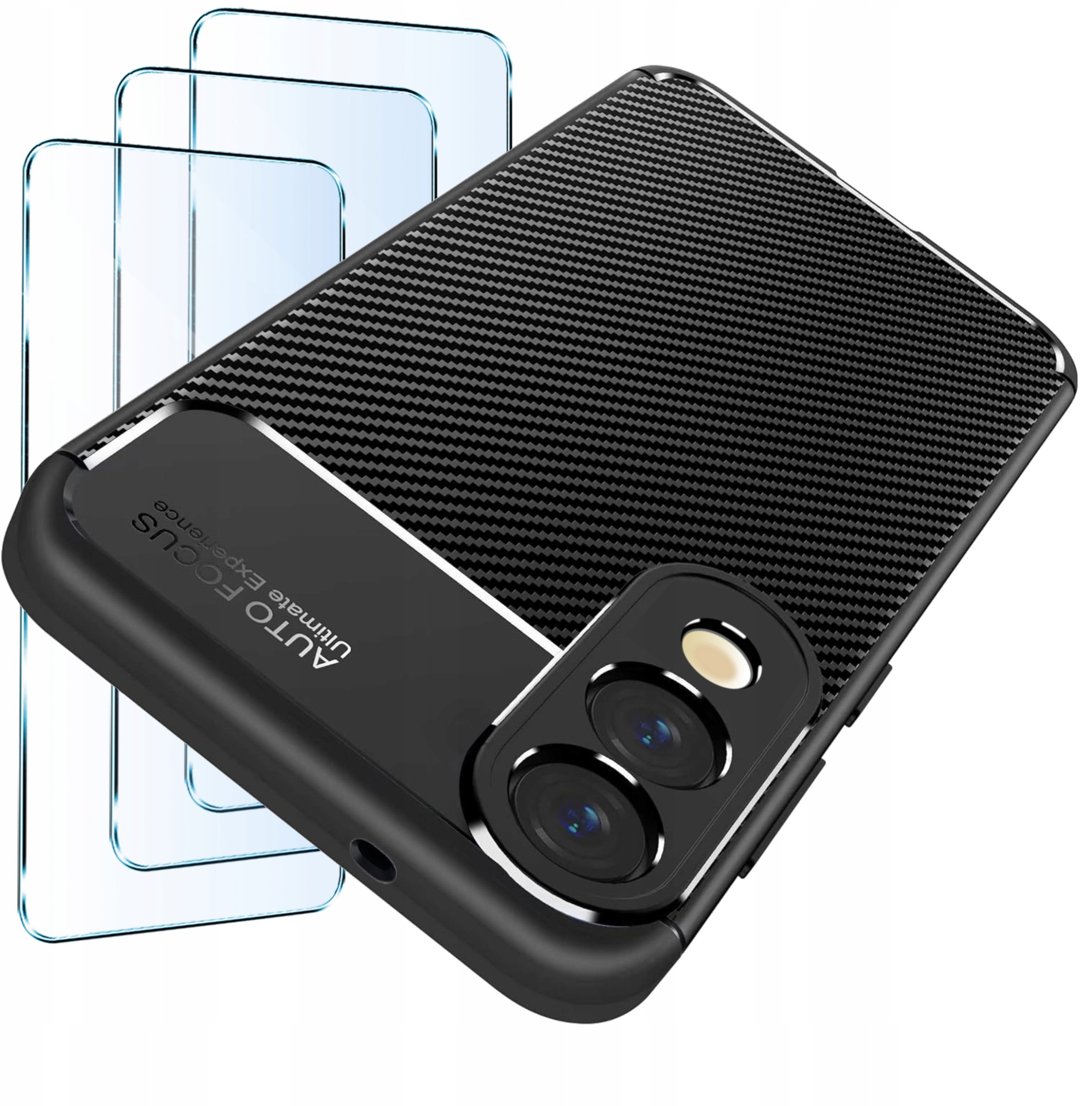 ZESTAW Etui do Samsung S25 EDGE Pancerne Carbon CASE + 3 SZTUKI SZKŁO
