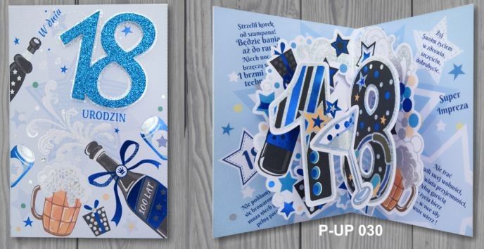 Panorama Kartki karnet Premium + koperta P-UP-030 "18-TKA" Panorama