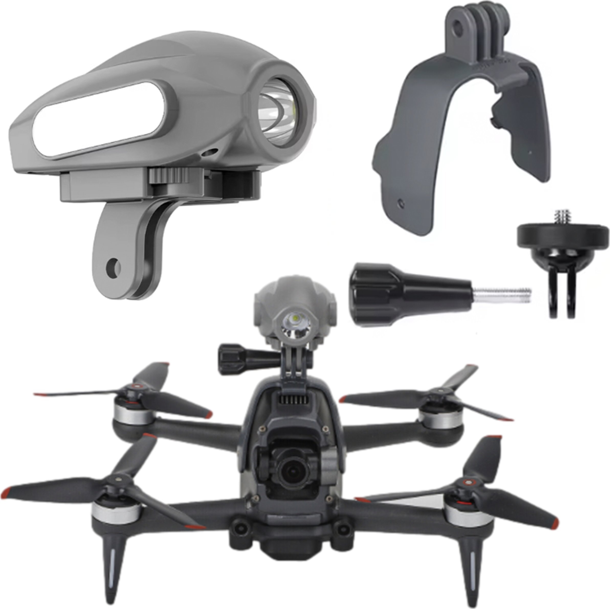 SunnyLife LAMPA LED UCHWYT MOCOWANIE GOPRO 1/4' CALA DO DRONA DJI FPV - NOWA WERSJA V2