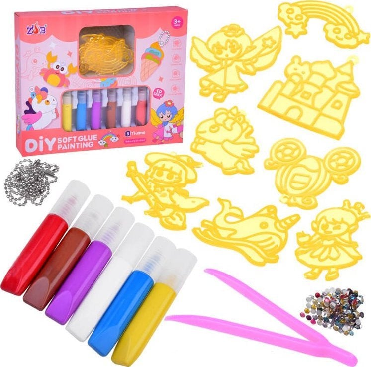 Jokomisiada Zestaw kreatywny do tworzenia breloczków Zrób to Sam Szablony Farby ZA5208