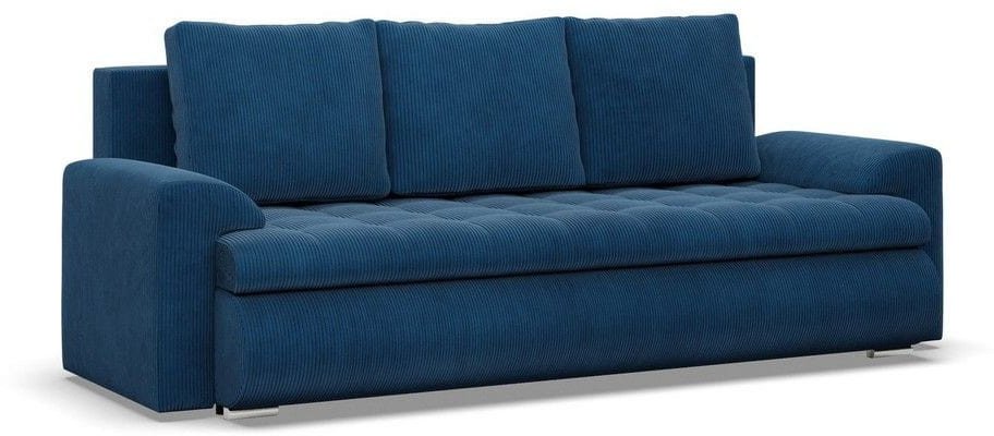 Kanapa rozkładana, Bosco, sztruks, 222x96x92 cm, granatowy