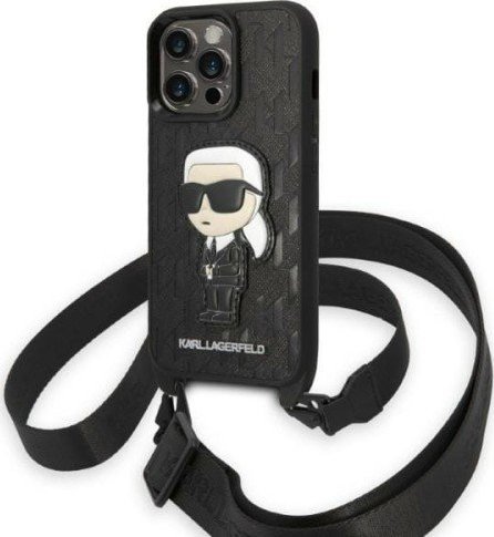 Karl Lagerfeld Etui Karl Lagerfeld KLHCP14LSTKMK Apple iPhone 14 Pro czarny/black hardcase Monogram Ikonik Patch