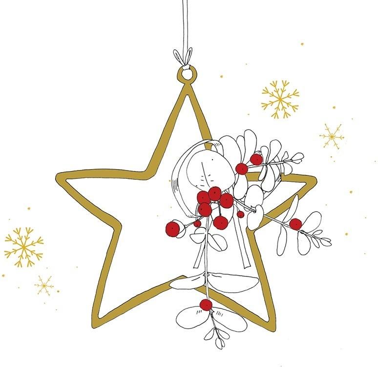 Clear Creation Karnet Swarovski - kwadrat. Święta, Gwiazda