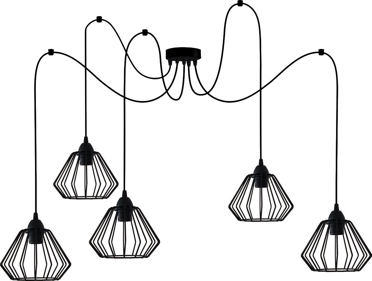 Lampa wisząca Solar SFERA Lampa loft diament 5 płomienna pająk