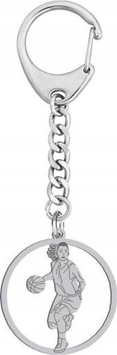 Radziszewska Jewellery Brelok Srebrny Koszykówka Koszykarka Sznurek 925 Prezent GRAWER GRATIS