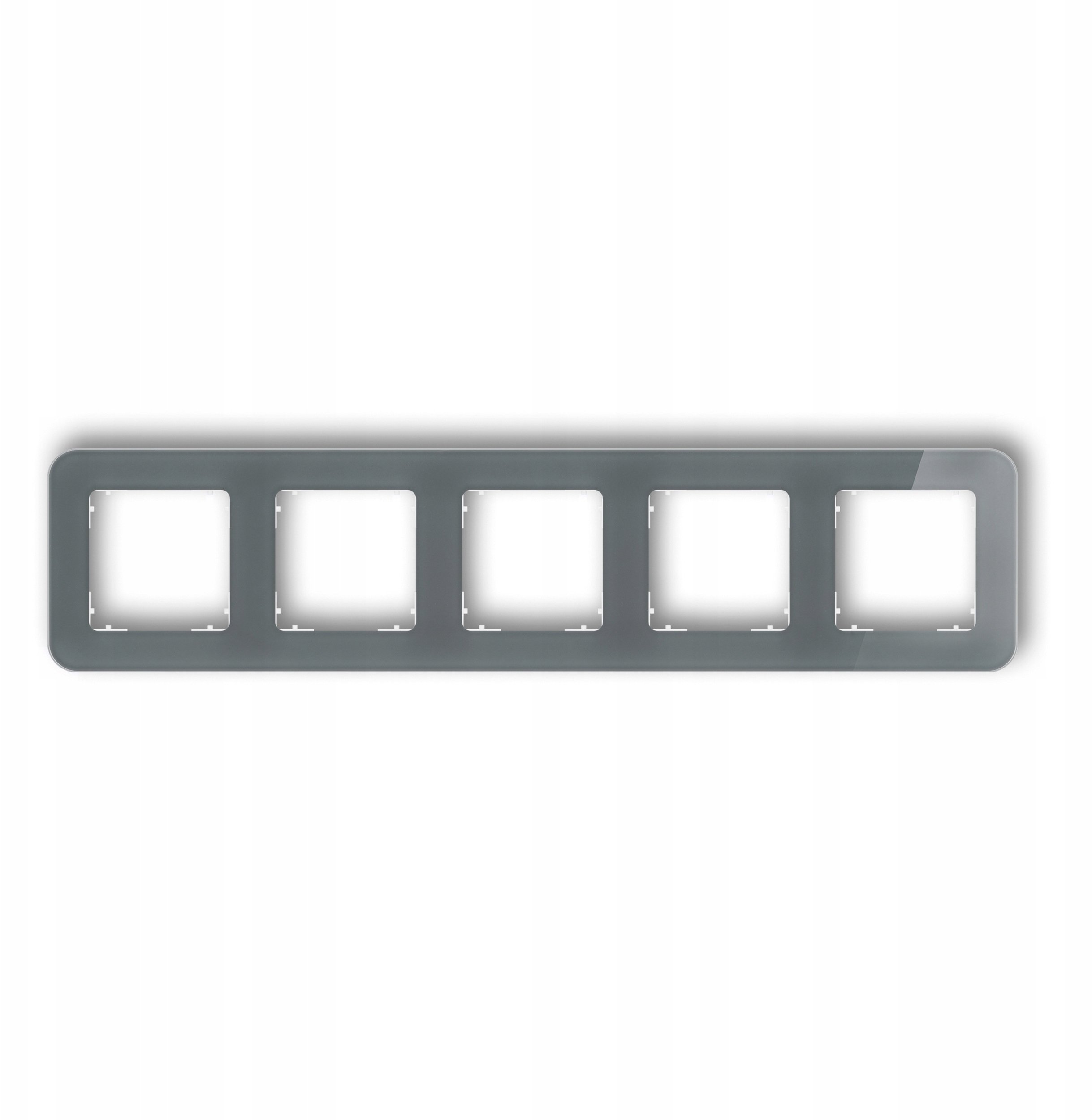 Karlik Ramka uniwersalna pięciokrotna zaokrąglona, efekt szkła (ramka: grafitowa spód: biały) 28-0-IRSZ-5