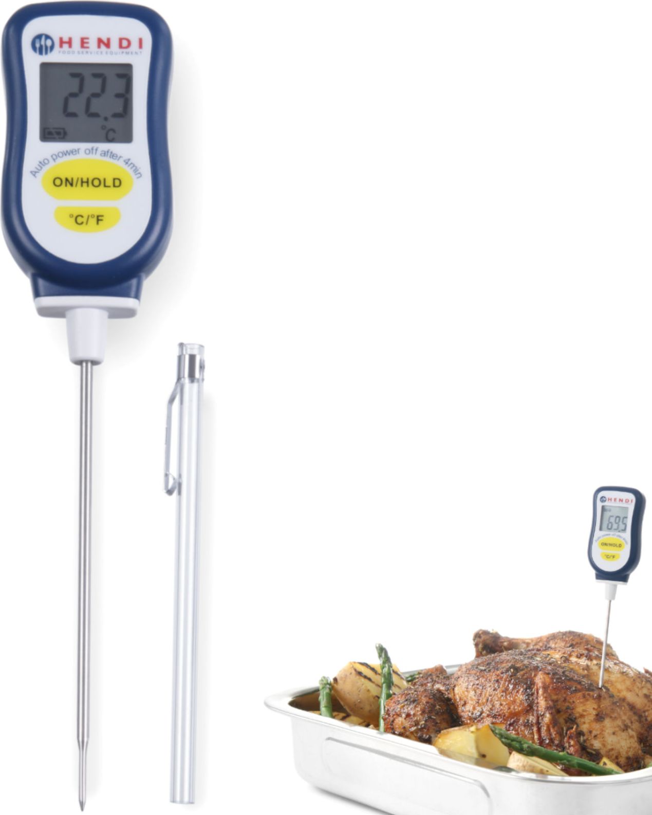 Hendi Termometr gastronomiczny cyfrowy z sondą 130mm od -50C do 350C - Hendi 271230 Termometr gastronomiczny cyfrowy z sondą 130mm od -50C do 350C - H