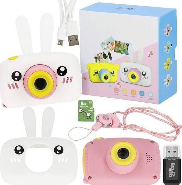 Aparat cyfrowy Springos Aparat dla dzieci cyfrowa kamera full HD z kartą 8 GB różowy UNIWERSALNY