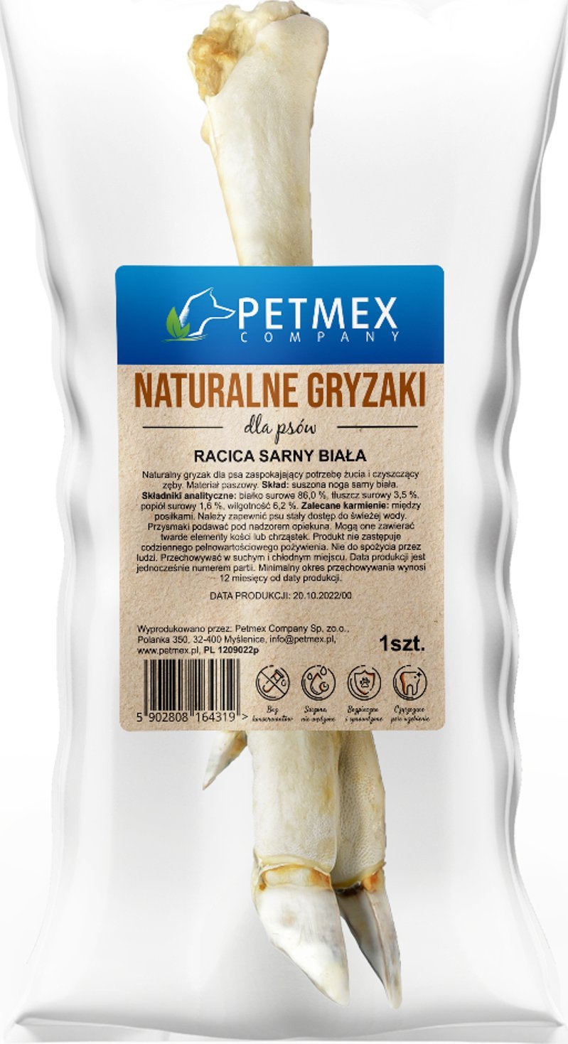 Petmex PETMEX Racica sarny biała gryzak naturalny 1szt.