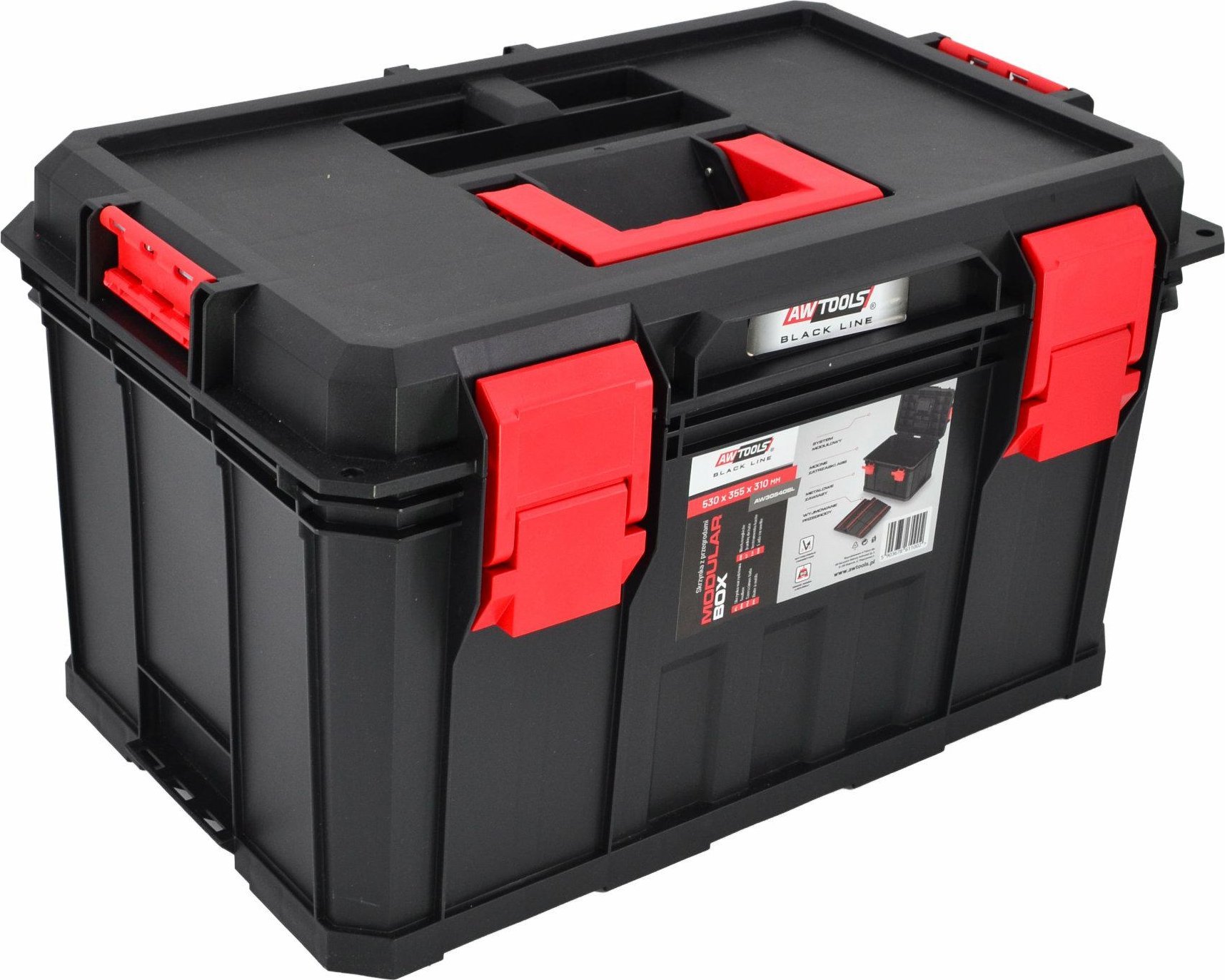 AWTools AWTOOLS MODULAR BOX SKRZYNKA Z PRZEGRODAMI 530x355x310mm