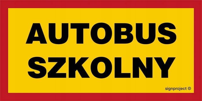 Mój dom Autobus Szkolny - Duża Tablica 40 X 20 Cm, Płyta Libres Polska Sp Sa049_400X200_Pn 5904937494688