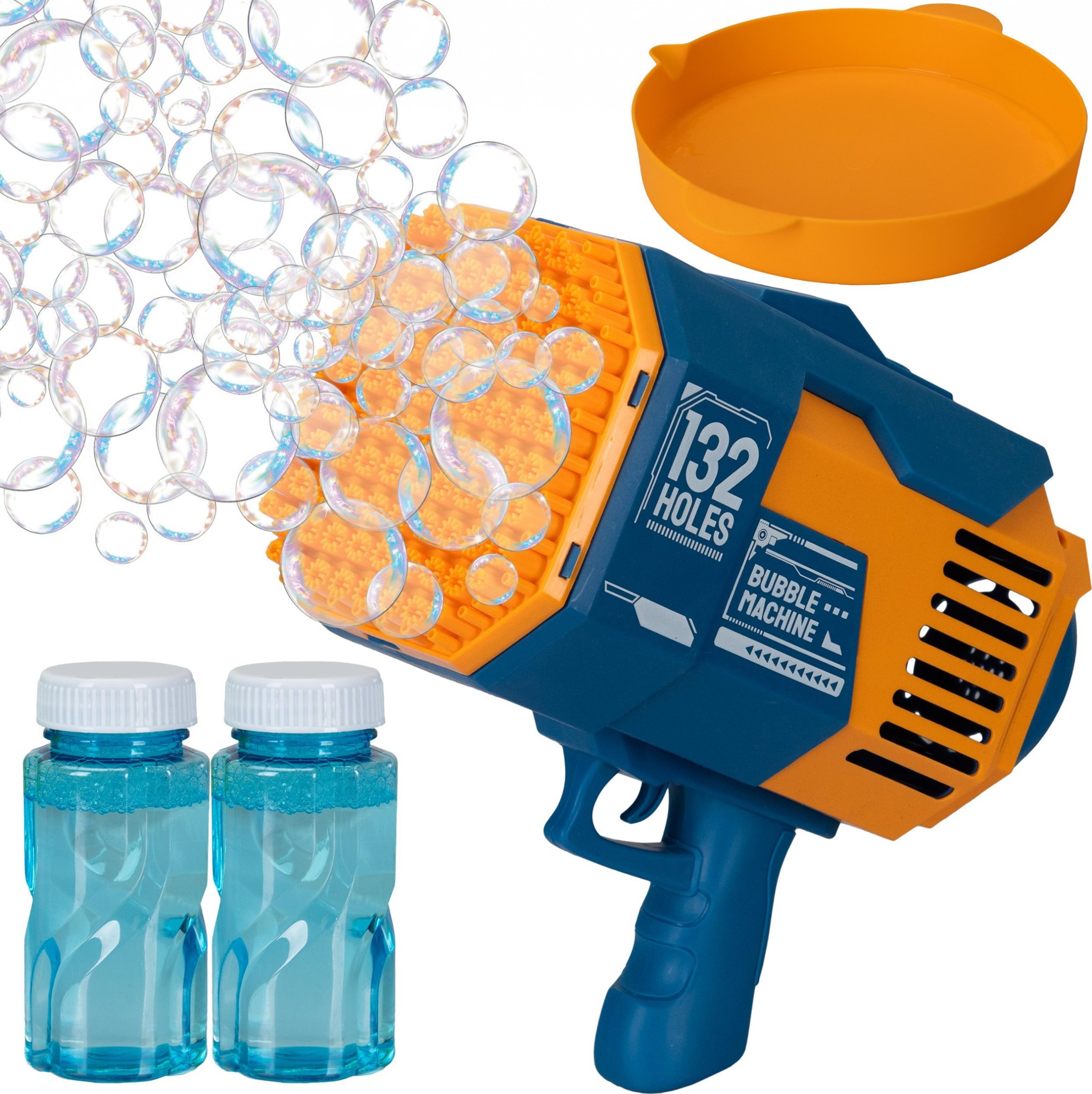 Coil Coil pistolet do baniek mydlanych + płyn bańki mydlane automat 132 bazooka niebieski
