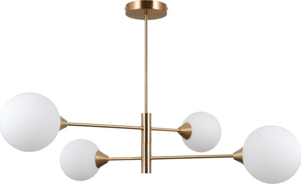 Lampa wisząca Italux LAMPA sufitowa EVORA PND-55342-4-HB Italux molekuły szklane kule czarne białe