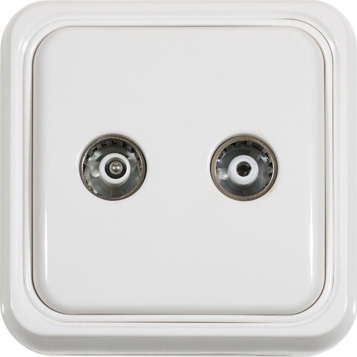 DPM Solid GNIAZDO ANTENOWE RTV KOŃCOWE BIAŁE NATYNKOWE TV