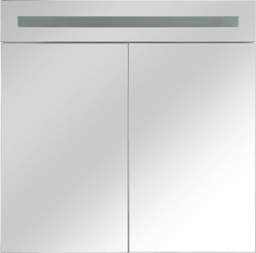 Shumee Szafka łazienkowa wisząca z lustrem LED 60 x 60 cm biała JARAMILLO