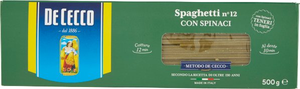 Makaron Spaghetti Spinaci 500g - De Cecco