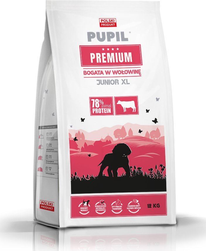 Pupil Premium Karma sucha dla psa PUPIL Premium JUNIOR XL bogata w wołowinę 12 kg