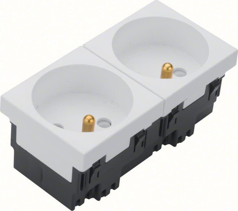 Hager tehalit.GB-EG Gniazdo z/u 33st. podwójne 45x45mm bezhalogenowe biały EER2339010