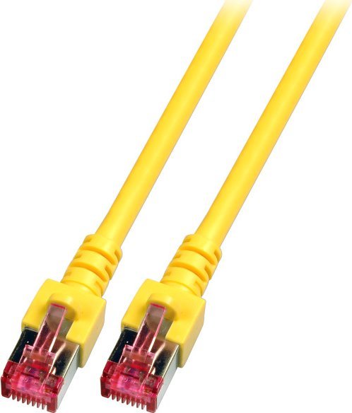 EFB EFB RJ45 Patchkabel S/FTP Cat.6 LSZH 0.15m GELB reines Kupfer Laengenaufdruck auf Knickschutztuelle patentiert