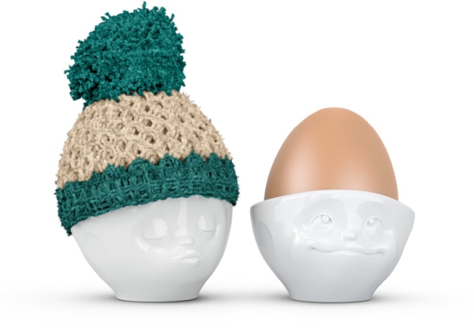 FIFTYEIGHT Eierbecher Mützchen elfenbein/smaragd