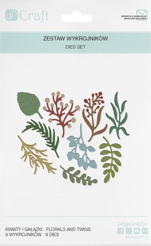 Wykrojniki - kwiaty i gałązki 9szt