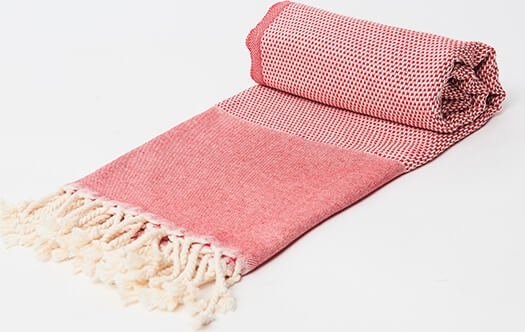 Yeye Ręcznik hammam HASIR 100% bawełna YEYE Czerwony