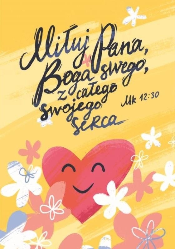 Szaron Pocztówka z kolorowanką - Miłuj Pana Boga swego