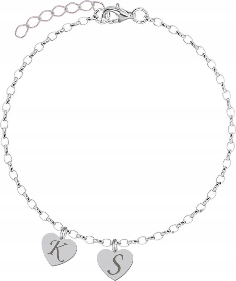 Radziszewska Jewellery Bransoletka Serce z Grawerem Srebro 925 Grawer Łańcuszek Prezent DEDYKACJA