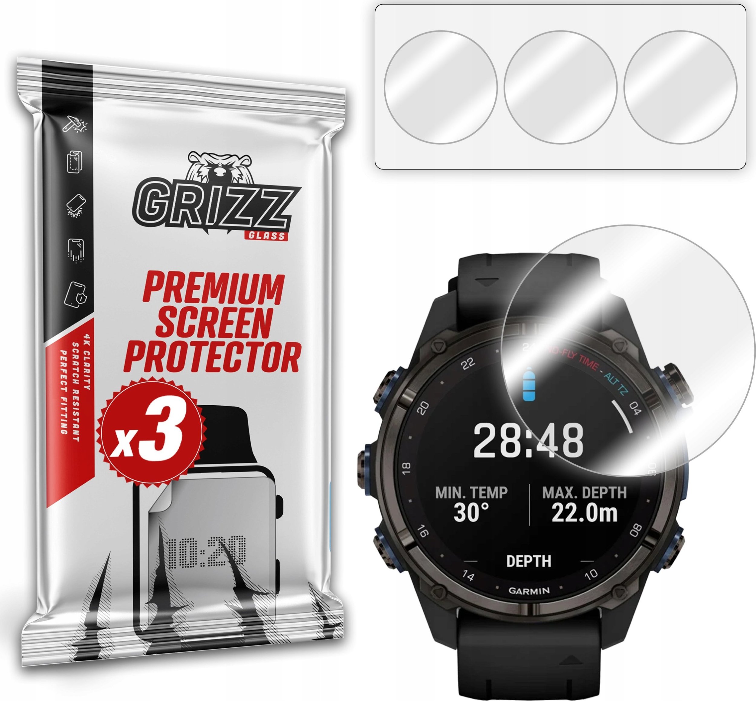 Folia hydrożelowa GrizzGlass Hydrofilm do Garmin Descent Mk3i 51mm