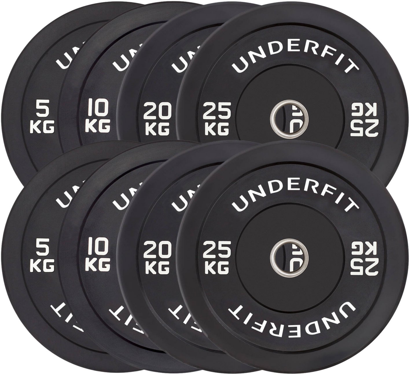 Zestaw obciążeń olimpijskich UNDERFIT BUMPER BLACK 120 kg