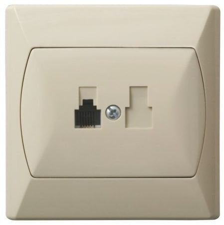 SZAFIR Gniazdo telefoniczne podwójne niezależne kaszmirowy beż GPT-2ZN/m/83