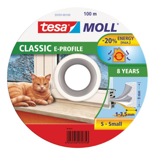 Tesa Uszczelka gumowa 9mm profil E biała 100m (5570100)