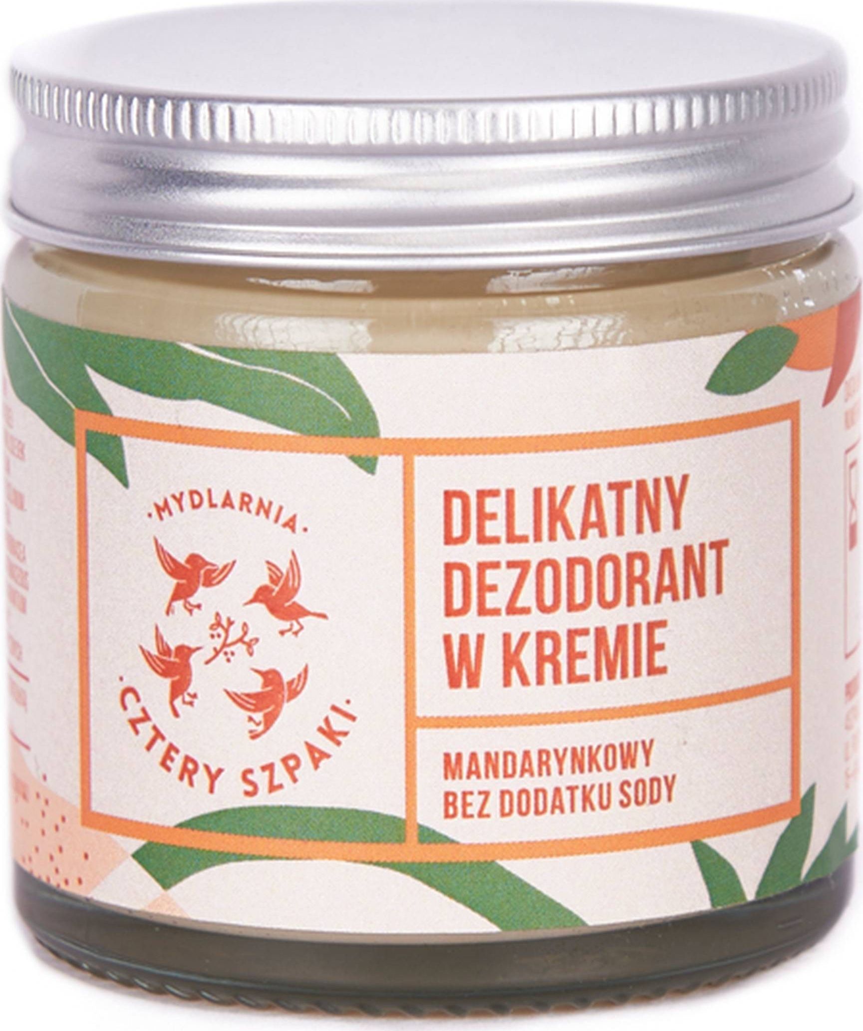 Mydlarnia Cztery Szpaki Delikatny Dezodorant W Kremie Mandarynkowy, 60ml