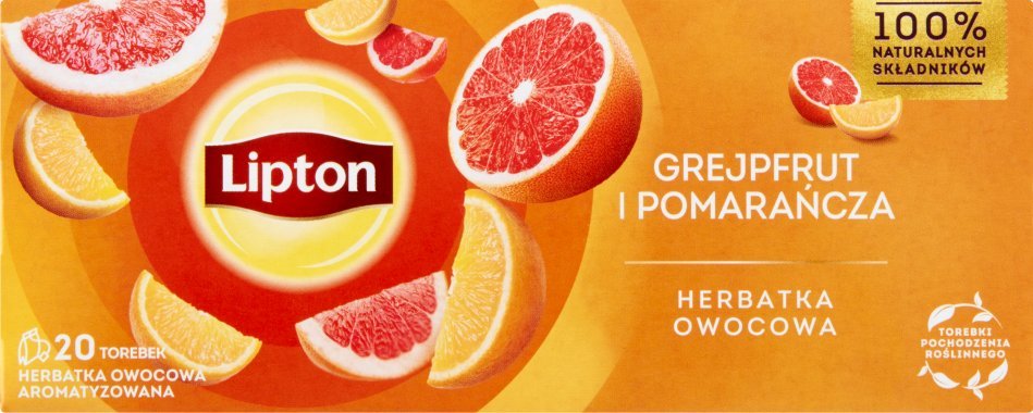 Lipton Herbatka owocowa grejpfrut i pomarańcza 20 torebek