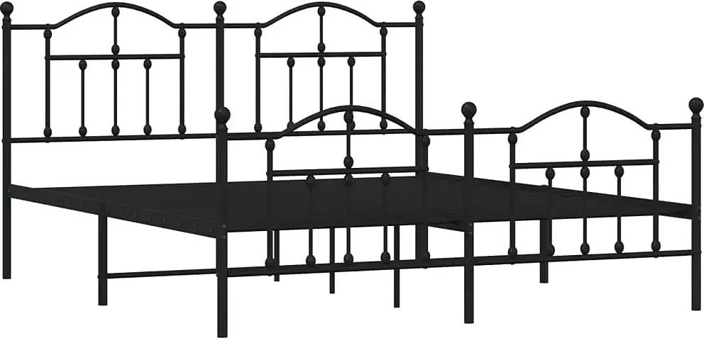 Elior Czarne metalowe łóżko loftowe 140x200cm - Wroxo