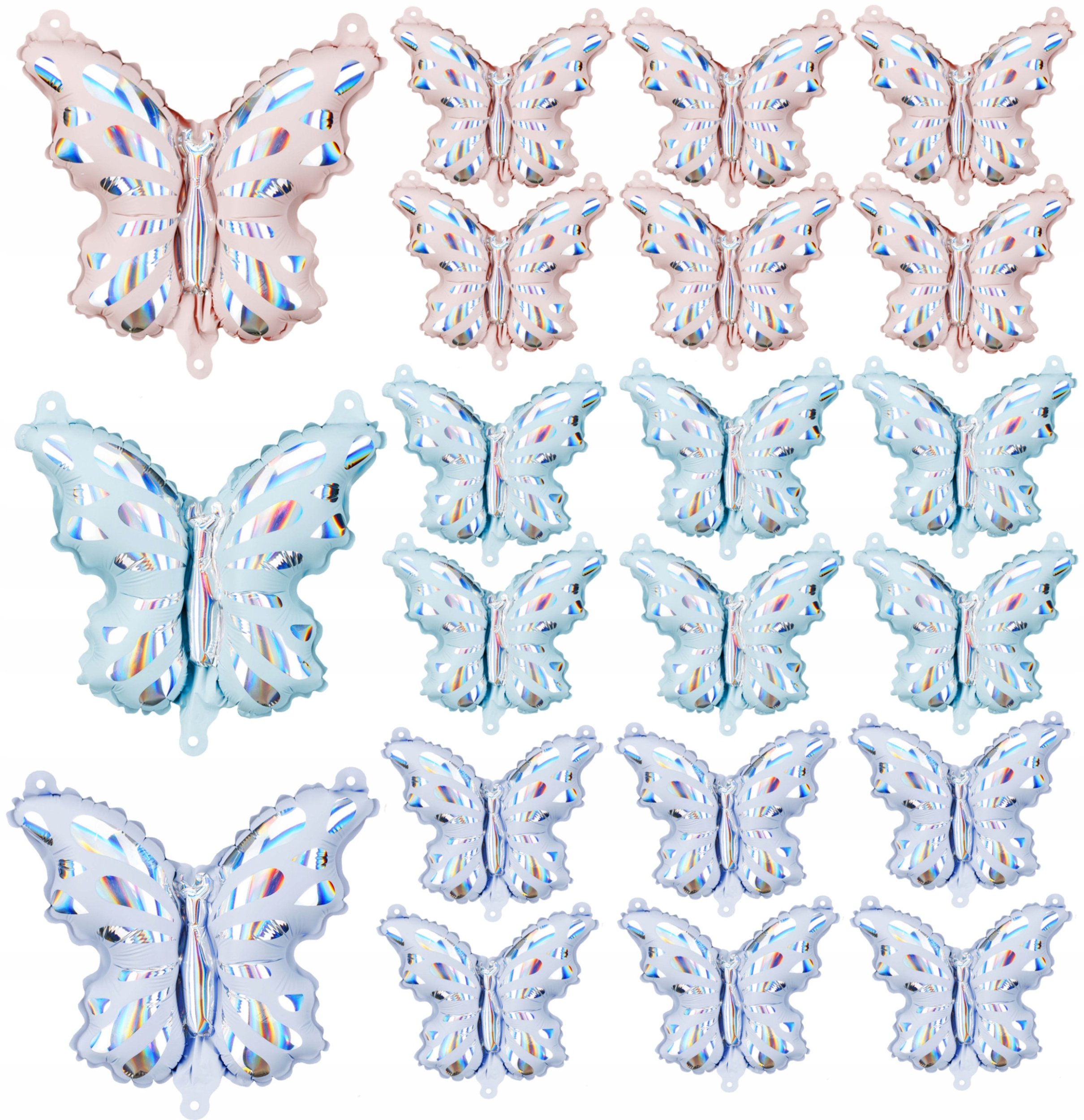 Party Deco Balony foliowe do girland Motyle mix 19x23cm 21szt - 1051693