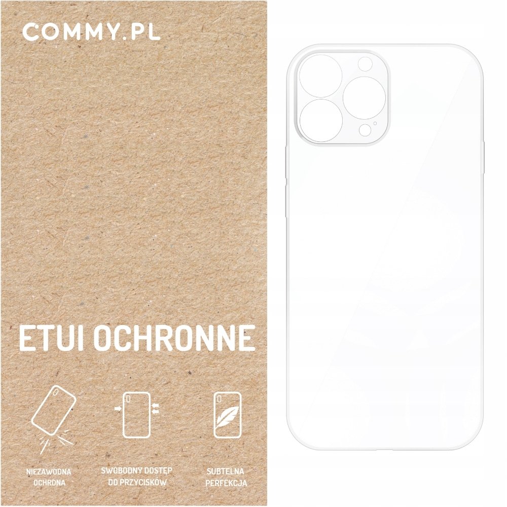 Przezroczyste etui COMMY Slim 2 mm - styl i ochrona dla iPhone 13 Pro