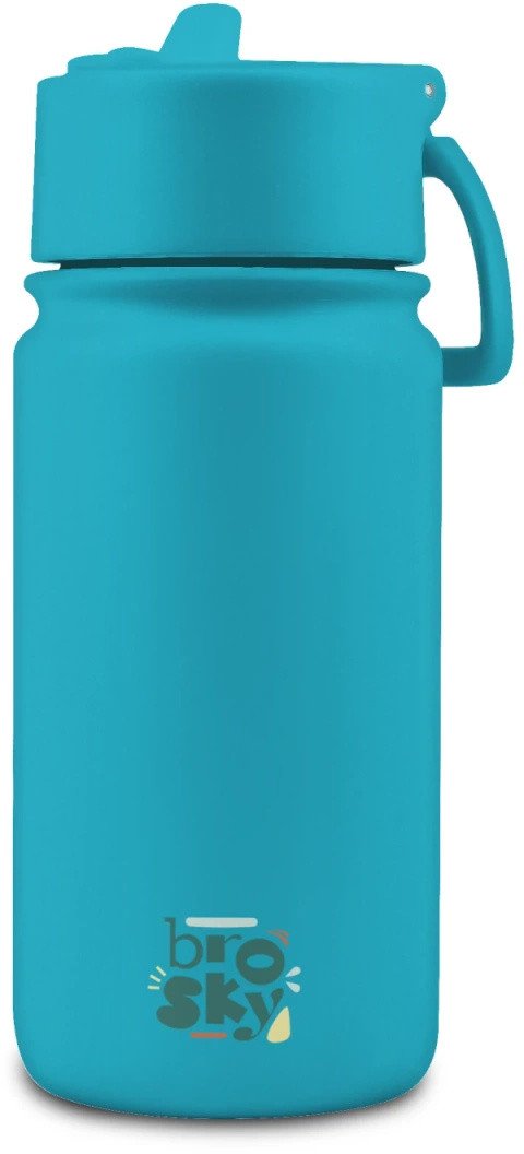 Brosky Basic Stalowa butelka na wodę w kolorze morskim 450ml