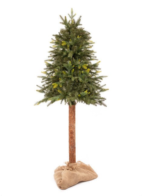 Choinka sztuczna na pniu 150 cm świerk naturalny ze stojakiem nowoczesny UNIWERSALNY