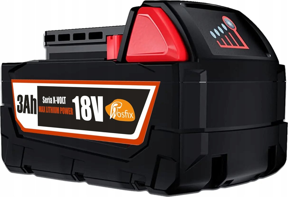Rosfix Akumulator Max Lithium Power, Seria X-VOLT; 3Ah (10 sekcji) 18V - Zamiennik do Milwaukee