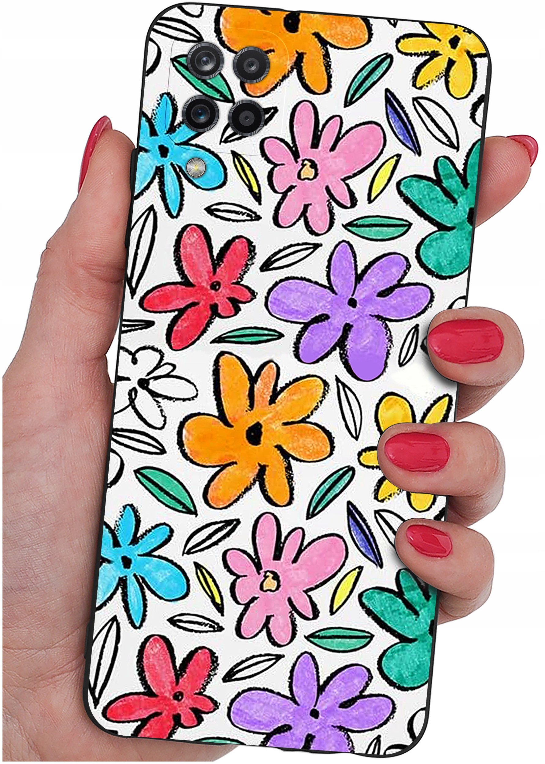 Etui do Samsung Galaxy A12|M12 WZORY |SILIKONOWE MATT CASE + SZKŁO 9H