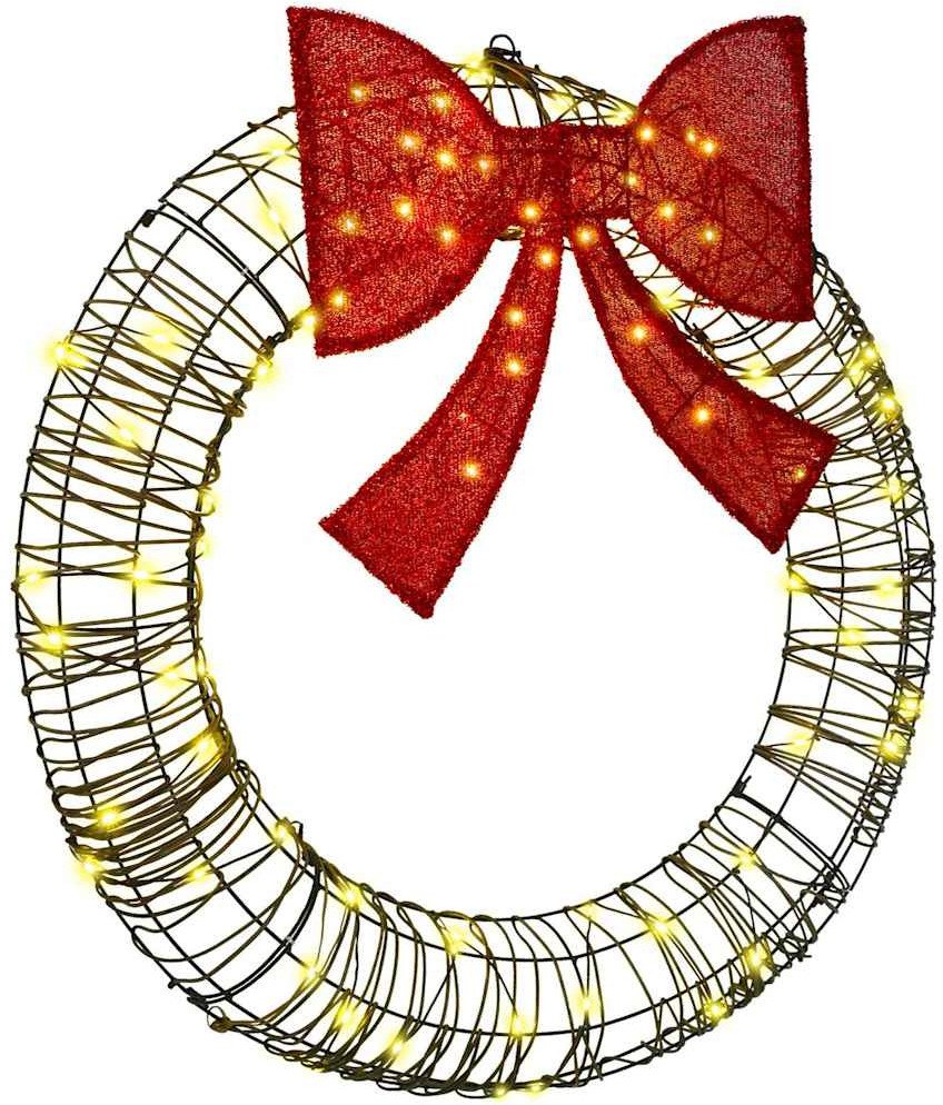 vidaXL Wianek z 80 diodami LED Ciepła biel 90 cm rattan